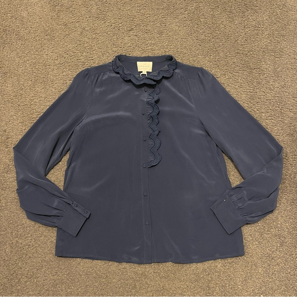 Sezane Chlo Silk Button Up Shirt - Picture 5 of 11